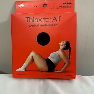 Thinx period panties. New in box. 2x. Black brief.